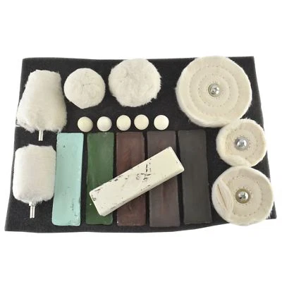18pc Deluxe Polishing Kit Buffing Metal Car Caravan Spindle Drill Pad TE847 - Image 1 of 3