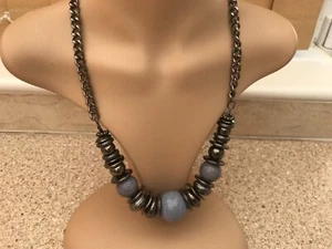 New Chunky Saloos Large Beads / Metal Necklace New Tagged - Picture 1 of 6