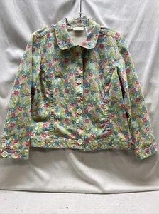 Liz Claiborne Floral Print Jacke Damen XL Knopfleiste - Bild 1 von 20