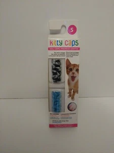 Size Small Black/silver And Blue Kitty Caps Cat Nail Covers. Lot of 7 packs. - Picture 1 of 2