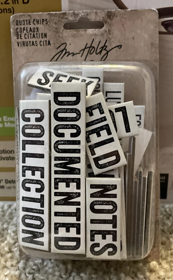 Tim Holtz Idea-ology Quote Chips Chipboard Advantus Paperie Scrapbook TH93563