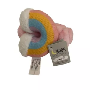 Moon and Stars Lovey Plush Blanket NWT Baby Rainbow 12"x12" - Picture 1 of 6