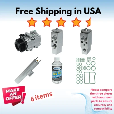 Compressor & Valve A/C Fit Kia Sedona 2002-2005 - Image 1 of 4