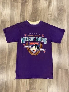 VINTAGE Mickey Mouse T Shirt Mens Small Purple Walt Disney Casual Cartoon 90s - Picture 1 of 6