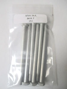 AN4-36A Hex Bolt 1/4-28 x 3-25/32" Steel - Lot of 6 - Picture 1 of 3