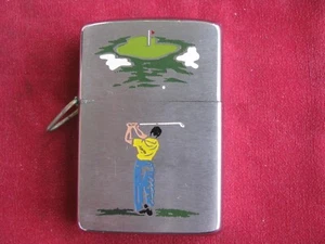 Unfired 1962 Lossproof Zippo Lighter Two-Panel Golfer and the Green - Picture 1 of 6