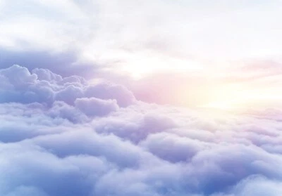 Heaven WALL MURAL 368x254cm bedroom wallpaper cloudy sky blue white sun - Image 1 of 4