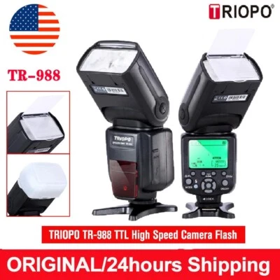 US TRIOPO TR-988 TTL 1/8000s Flash Light Speedlite for Canon Nikon DSLR Camera - Image 1 of 4