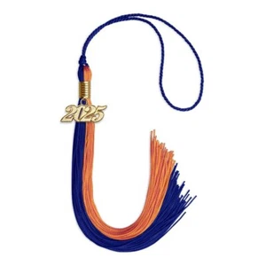 Endea Graduation Royal Blue/Orange Tassel With Gold Date Drop - Picture 1 of 21