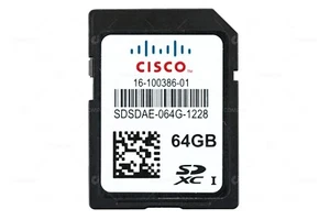 16-100386-01 CISCO 64GB SD XC SECURE CYFROWA KARTA PAMIĘCI FLASH - Zdjęcie 1 z 6