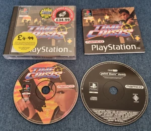 Sony Playstation 1 PS1 Game Time Crisis Boxed Manual + Point Blank Demo - Picture 1 of 2