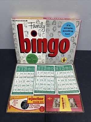 Transogram Family Bingo Board Game 1956  Family Game Night. Vintage - Image 1 of 4
