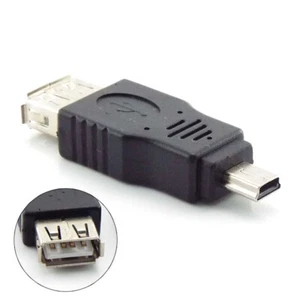USB A Female to Mini B 5 Pin Male Adapter Connect Converter For Android Mobile - Picture 1 of 8
