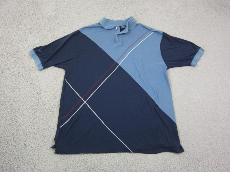 Vintage Ping Polo Shirt Mens Large Blue Colorblock Golf Performance Diamond - Image 1 of 4