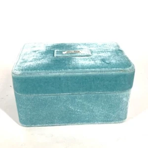 MIUMIU Logo Joyero Estuche Accesorio Estuche Bolsa Caja Accesorio Estuche Terciopelo Azul - Imagen 1 de 11