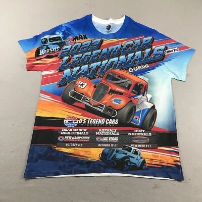 Yamaha Legend Car Nationals 2023 Shirt Men XL Blue Double Sided Short Sleeve AOP - Image 1 of 4