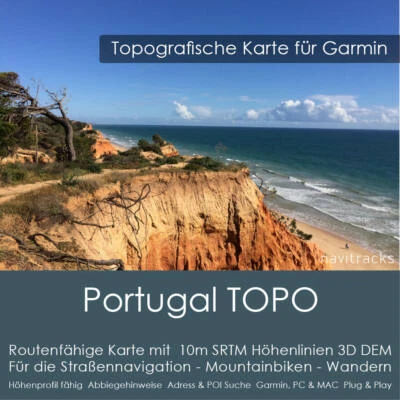Portugal Topo Karte Garmin GPS 10m Höhenlinien 4GB microSD Garmin Navi,PC & MAC - Bild 1 von 4