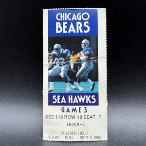 CORTEZ KENNEDY *NFL DEBÜT* TICKET STUB 1990 CHICAGO BEARS VS. SEATTLE SEAHAWKS - Bild 1 von 2