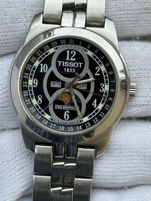 TISSOT PR50 Moonphase Triple Calendar Pointer Date Quartz Watch Need Service - Image 1 of 4