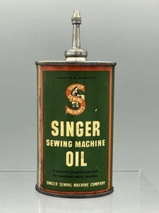 Vintage SINGER SEWING MACHINE OIL Can LEAD TOP Advertising HANDY OILER - Imagen 1 de 12
