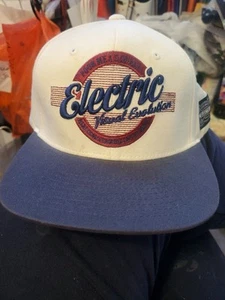 Vintage Electric Visual Evolution Canvas bestickt Druckknopflasche Mütze. Neu mit Etikett - Bild 1 von 8