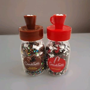 2x Candifetti Hot Cocoa Sprinkles MENTA CARAMELO MALVAVISCOS DOBLE CHOCOLATE - Imagen 1 de 2