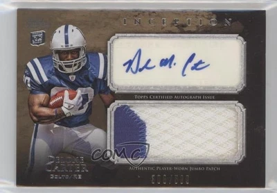 2011 Topps Inception Rookie /599 Delone Carter #AJP-DC RPA Jumbo Patch Auto RC - Image 1 of 2