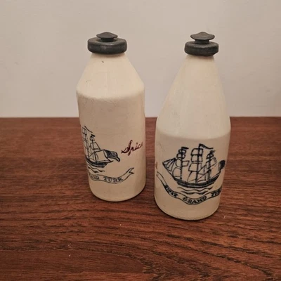 Vintage 1930s Old Spice Flaschen Set Talcum After Shave Lotion Grand Turk  - Bild 1 von 4