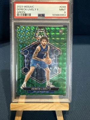 2023-24 Panini Mosaic - Rookies Green Mosaic Prizm #248 Dereck Lively (RC) PSA 9 - Image 1 of 2