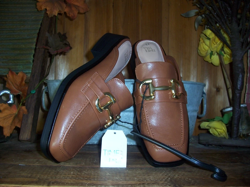 TIME AND TRU MUJER MOCASÍN MULA CASUAL VESTIDO ZAPATOS FORMALES TALLA 10 SIN CORDONES NUEVO Foto 1 de 1