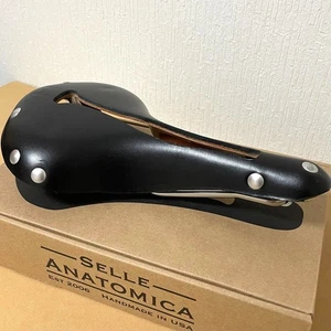 SELLE ANATOMICA H2 Leather Saddle Black Road Gravel Touring Bike Seat - Picture 1 of 9