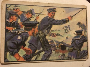 1954 Bowman U.S. Navy Victories Card - #30 Naval Force Lands At Mulije