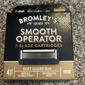 BROMLEY'S Smooth Operator 7-Blade Razor Cartridges 4 Pack Soft Guard Bar - Picture 1 of 2