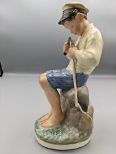 Antique Royal Copenhagen Overglaze Porcelain Figurine Boy Cutting Stick 905