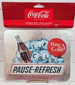 Coca-Cola Company Metal Tin Trivet Sign 8.25”X  6.5” NEW Old Stock - Picture 1 of 6