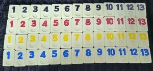 1-13 In Each Color Rummy-O Rummikub Game Replacement Tiles 52 Total Pressman - Picture 1 of 3