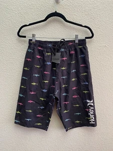 NEW Hurley Shark Board Shorts Swim Trunks Youth XL 10.5 Inch Inseam Lined NWT - Picture 1 of 4