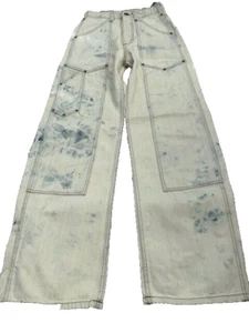 RE/DONE Womens Super High Workwear Jeans Loose Fit Denim Sunbleach Size 23 NWT - Picture 1 of 10