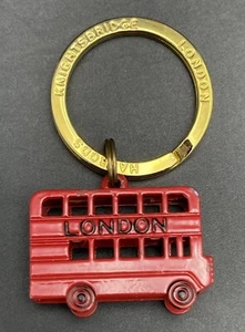 Vintage London Knight's Bridge Doppeldecker Bus Schlüsselanhänger Schlüsselring Hangtag - Bild 1 von 4