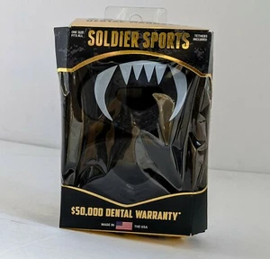 Soldier Sports Black Fang & Solid Mouthguard 2-pack NEW $50,000 Dental Warranty  - Picture 1 of 6