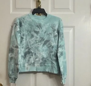 So Blue White Sweatshirt Tie Dye Long Sleeve Pullover Size Small - Picture 1 of 2