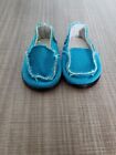 American Girl Doll Accessories Blue Canvas Slip On Shoes 18" Doll Compatible