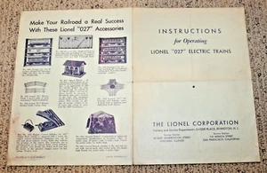Lionel Prewar #1067E Operating O-27 Instruction Set Sheet #1067E60X-1-8-37 - Picture 1 of 2