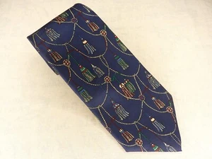 Joseph J.S.A. "Bankkleider Krawatte blau Quasten 100 % Seide Made in USA 56,5""X3,75" - Bild 1 von 5