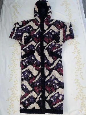 Maxi Abrigo Largo Vintage Missoni Nordstrom Lana Mohair Seda Acolchado Talla Pequeña S Foto 1 de 4