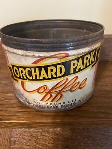 vintage old coffee tin Orchard Park coffee Buffalo, N.Y. kitchen