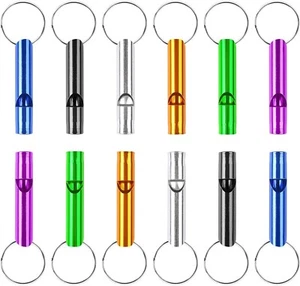 12 pcs Emergency Whistle with Key Chain, Aluminum Extra Loud Safety Survival Whi - Picture 1 of 6