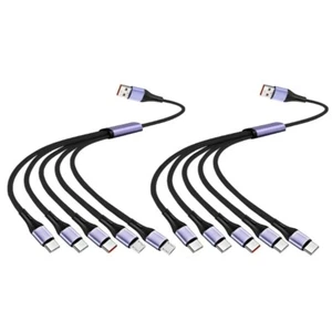 66W USB multiple Device Charger Cable USB Charging Wire Nylon for Travel & Home - Picture 1 of 12