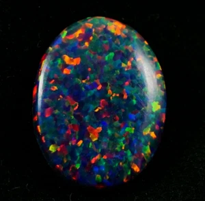 Piedra preciosa suelta australiana ópalo fuego negro 15x11 mm 4 quilates - Imagen 1 de 5