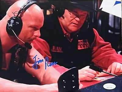 Jim Ross Signed 8x10 WWE Photo With Stone Cold Steve Austin JSA - Image 1 of 2